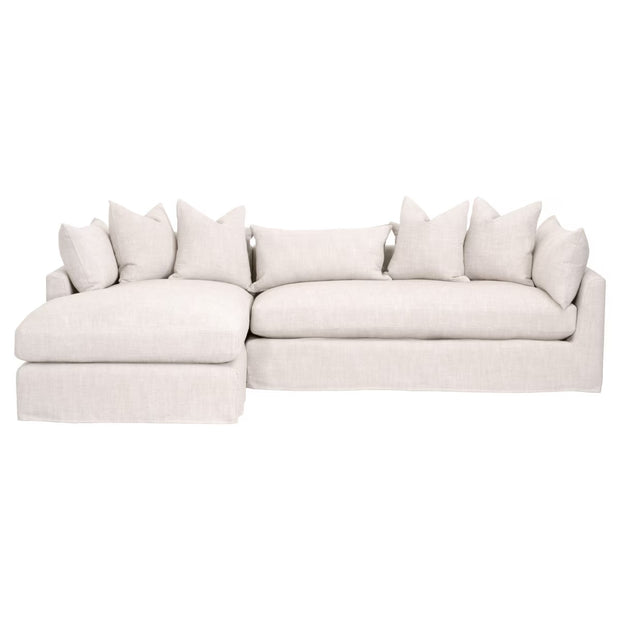 Essentials For Living Haven 110” Lounge Slipcovered LF Sectional ~ Bisque