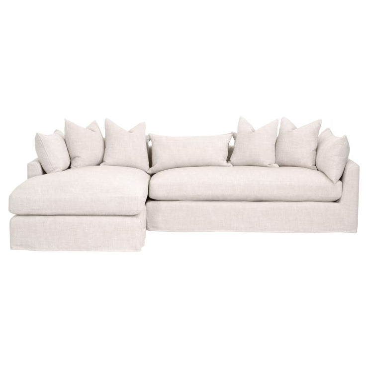 Essentials For Living Haven 110” Lounge Slipcovered LF Sectional ~ Bisque