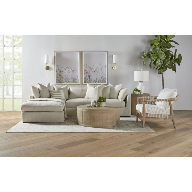 Essentials For Living Haven 110” Lounge Slipcovered LF Sectional ~ Bisque