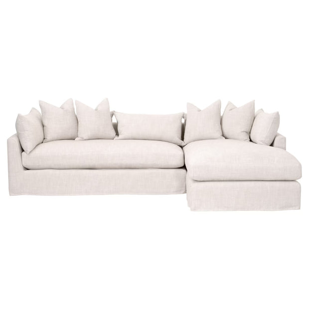 Essentials For Living Haven 110” Lounge Slipcovered RF Sectional ~ Bisque