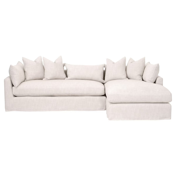 Essentials For Living Haven 110” Lounge Slipcovered RF Sectional ~ Bisque