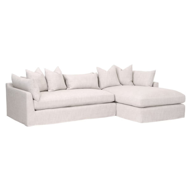 Essentials For Living Haven 110” Lounge Slipcovered RF Sectional ~ Bisque