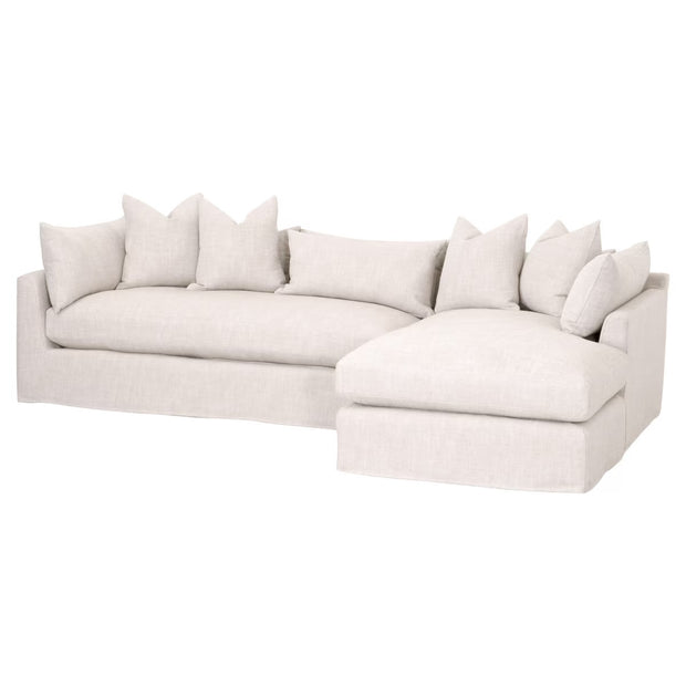 Essentials For Living Haven 110” Lounge Slipcovered RF Sectional ~ Bisque