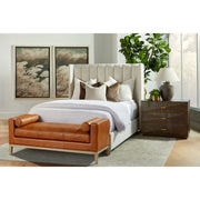 Essentials For Living Keaton Upholstered Bench ~ Whiskey Brown Top Grain Leather