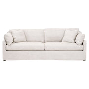 Essentials For Living Lena 95” Slope Arm Slipcovered Sofa ~ Performance Latte Micro Boucle