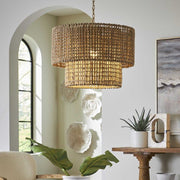 Uttermost Biswas Natural Woven Jute Rope Two Tier Shade Pendant Light