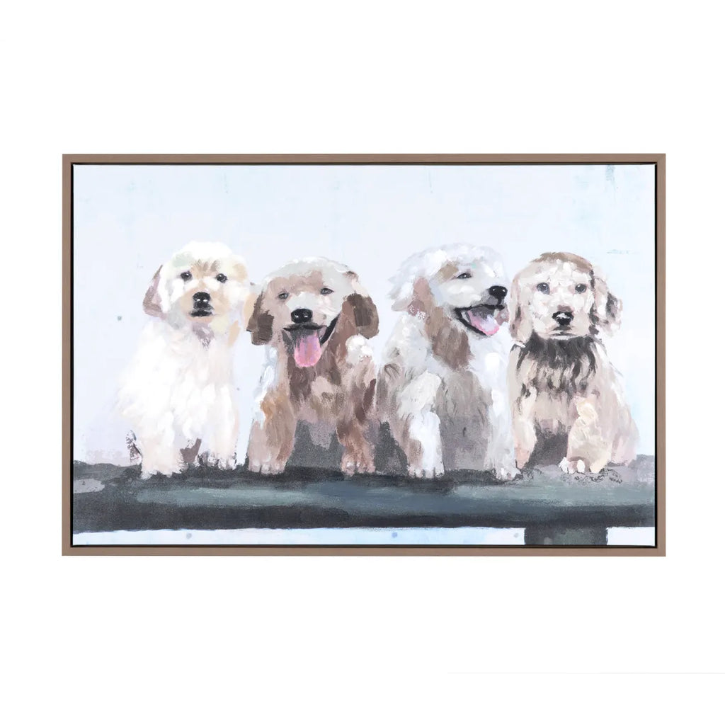 Doodling Dog Canvas Painting Wall Art - Thumbnail 2