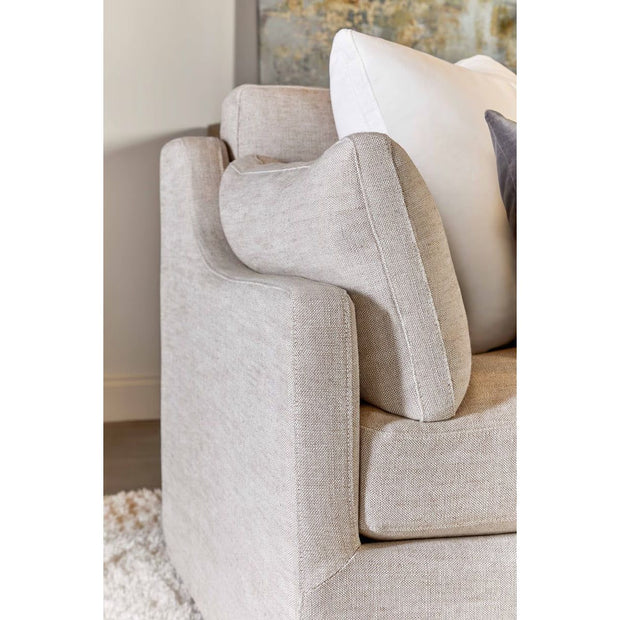 Essentials For Living Lena 95” Slope Arm Slipcovered Sofa ~ Bisque