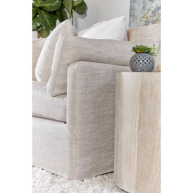 Essentials For Living Lena 95” Slope Arm Slipcovered Sofa ~ Performance Latte Micro Boucle