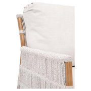 Essentials For Living Bacara Club Chair With Footstool~ White Speckle Rope, Performance White Speckle And Natural Rattan