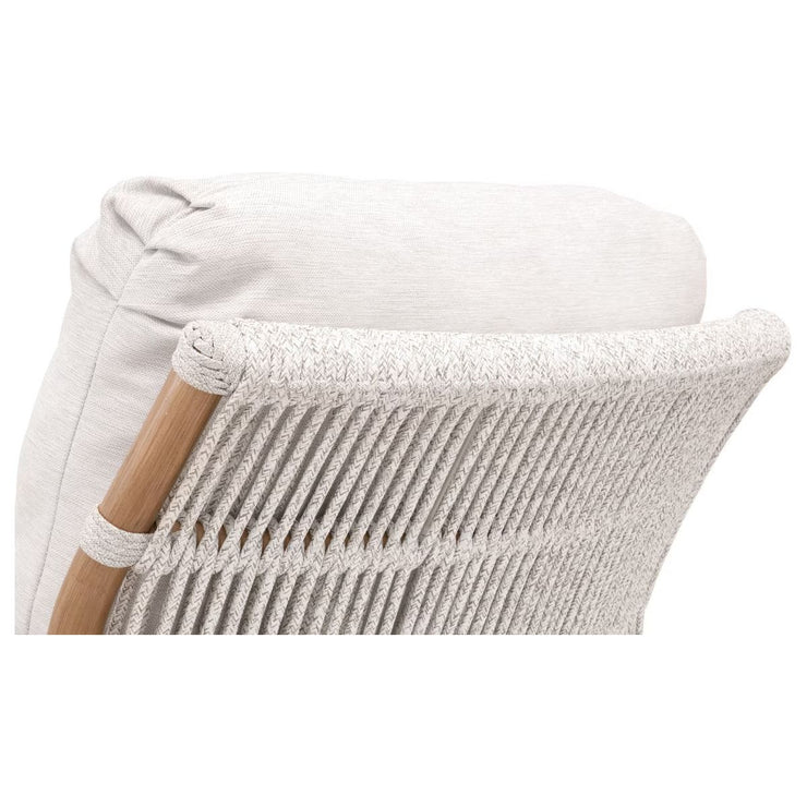 Essentials For Living Bacara Club Chair With Footstool~ White Speckle Rope, Performance White Speckle And Natural Rattan