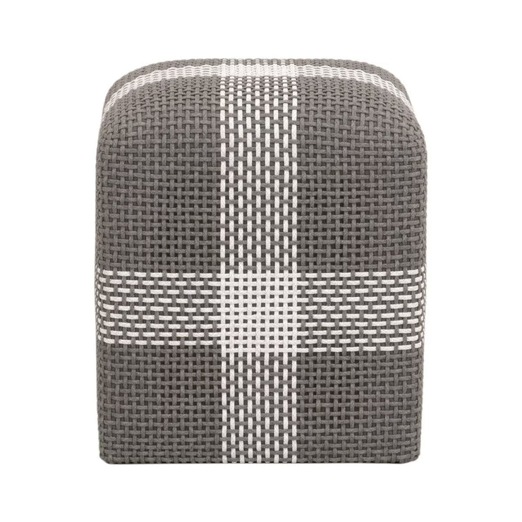 Essentials For Living Cross Accent Cube~ Dove Flat Rope, White Speckle Stripe