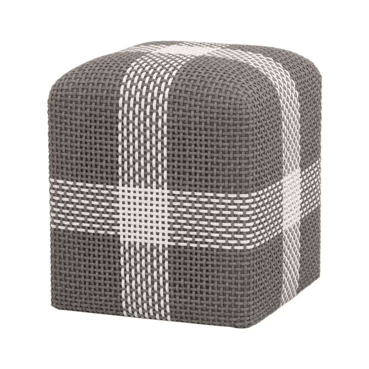 Essentials For Living Cross Accent Cube~ Dove Flat Rope, White Speckle Stripe