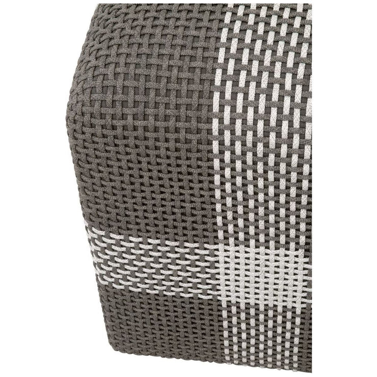 Essentials For Living Cross Accent Cube~ Dove Flat Rope, White Speckle Stripe