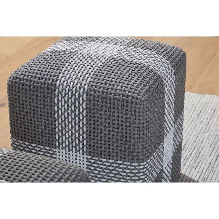 Essentials For Living Cross Accent Cube~ Dove Flat Rope, White Speckle Stripe