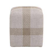 Essentials For Living Cross Accent Cube ~ Taupe & White Flat Rope, Taupe Stripe