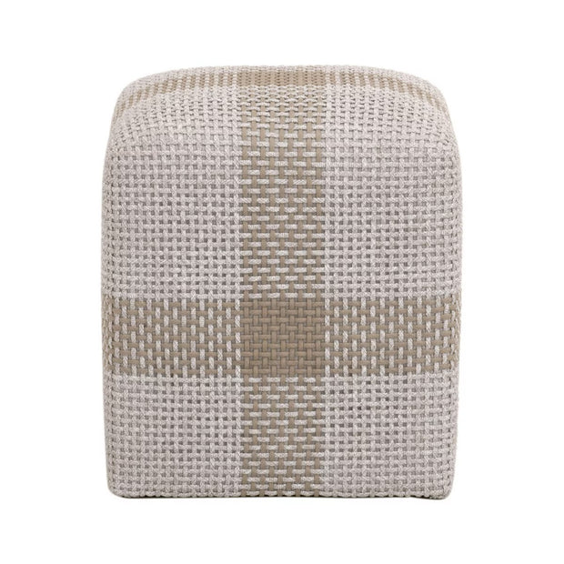 Essentials For Living Cross Accent Cube ~ Taupe & White Flat Rope, Taupe Stripe