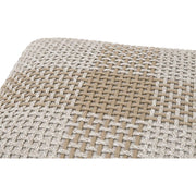 Essentials For Living Cross Accent Cube ~ Taupe & White Flat Rope, Taupe Stripe