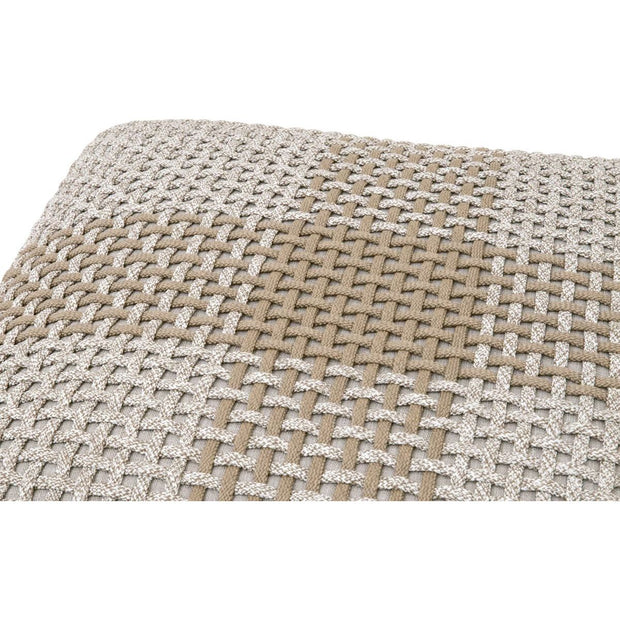 Essentials For Living Cross Accent Cube ~ Taupe & White Flat Rope, Taupe Stripe