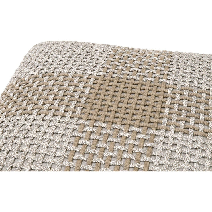 Essentials For Living Cross Accent Cube ~ Taupe & White Flat Rope, Taupe Stripe