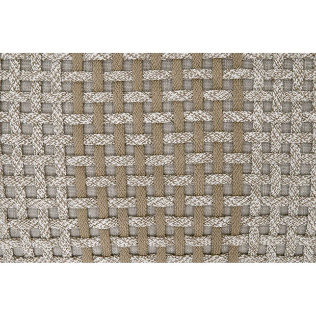 Essentials For Living Cross Accent Cube ~ Taupe & White Flat Rope, Taupe Stripe