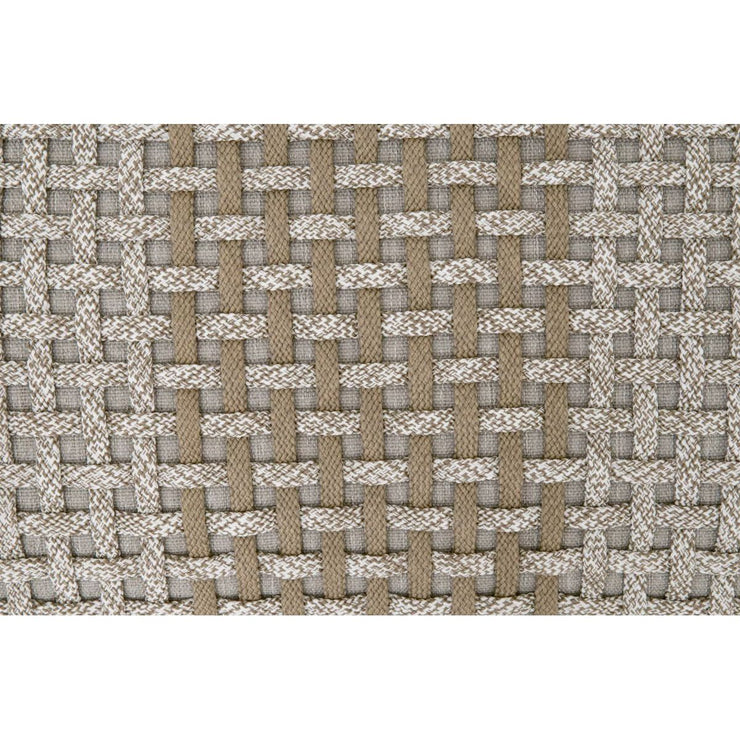 Essentials For Living Cross Accent Cube ~ Taupe & White Flat Rope, Taupe Stripe