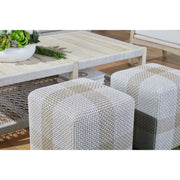 Essentials For Living Cross Accent Cube ~ Taupe & White Flat Rope, Taupe Stripe