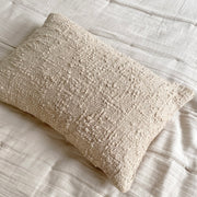 Anaya Home Cozy Cotton Beige Boucle Lumbar Pillow 14x20 With Down Insert