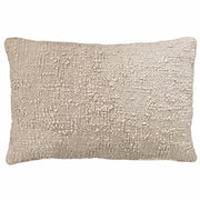 Anaya Home Cozy Cotton Beige Boucle Lumbar Pillow 14x20 With Down Insert
