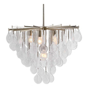 Uttermost Goccia Tear Drop Seeded Glass with Silver Leaf Accents 6 Light Pendant