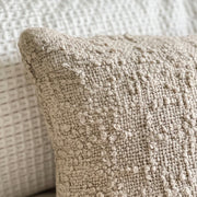 Anaya Home Cozy Cotton Beige Boucle Lumbar Pillow 14x20 With Down Insert