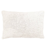 Anaya Home Cozy Cotton White Boucle Lumbar Pillow 14x20 With Down Insert