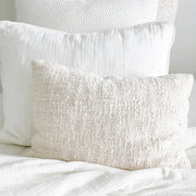 Anaya Home Cozy Cotton White Boucle Lumbar Pillow 14x20 With Down Insert
