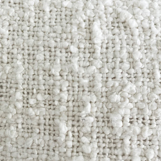 Anaya Home Cozy Cotton White Boucle Lumbar Pillow 14x20 With Down Insert