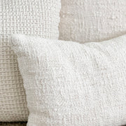 Anaya Home Cozy Cotton White Boucle Lumbar Pillow 14x20 With Down Insert