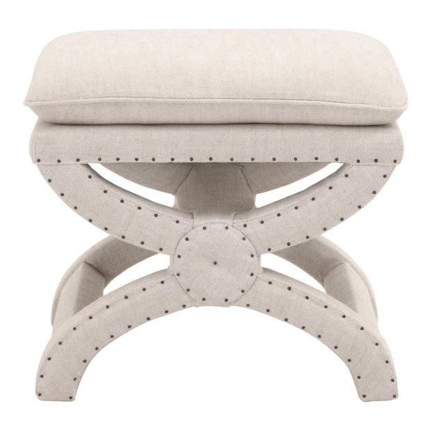 Essentials For Living Gaston Ottoman ~ Performance Bisque French Linen