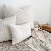 Anaya Home Cozy Cotton White Boucle Lumbar Pillow 14x20 With Down Insert
