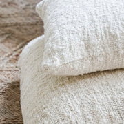 Anaya Home Cozy Cotton White Boucle Lumbar Pillow 14x20 With Down Insert