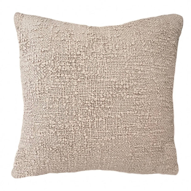 Anaya Home Cozy Cotton Beige Boucle Euro Pillow 26x26 With Down Insert