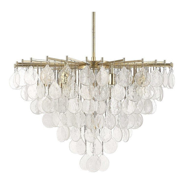 Uttermost Goccia Tear Drop Seeded Glass with Silver Leaf Accents Large 8 Light Pendant