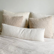 Anaya Home Cozy Cotton Beige Boucle Euro Pillow 26x26 With Down Insert