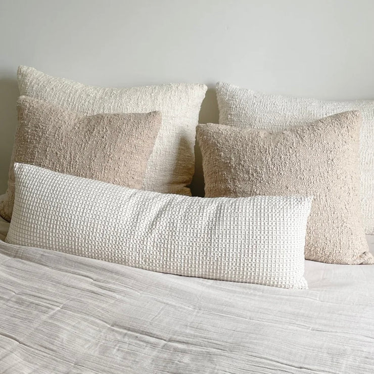 Anaya Home Cozy Cotton Beige Boucle Euro Pillow 26x26 With Down Insert