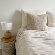 Anaya Home Cozy Cotton Beige Boucle Euro Pillow 26x26 With Down Insert