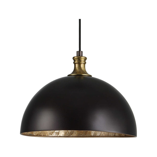 Uttermost Placuna Pacific Bronze Metal Dome With Antique Brass Accents Pendant Light