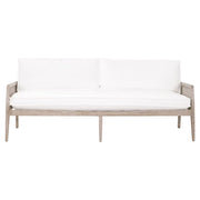 Essentials For Living Leone 84” Settee ~ LiveSmart Peyton-Pearl With Natural Gray Oak