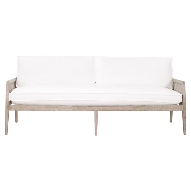 Essentials For Living Leone 84” Settee ~ LiveSmart Peyton-Pearl With Natural Gray Oak