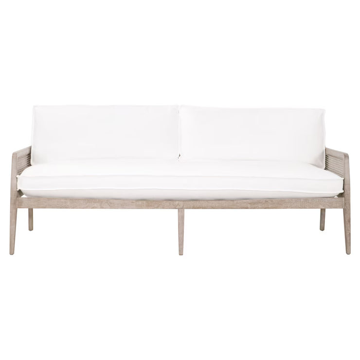 Essentials For Living Leone 84” Settee ~ LiveSmart Peyton-Pearl With Natural Gray Oak