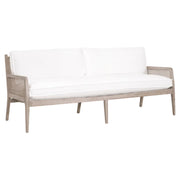 Essentials For Living Leone 84” Settee ~ LiveSmart Peyton-Pearl With Natural Gray Oak