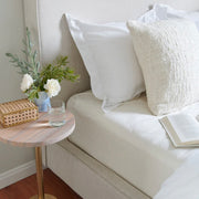 Anaya Home Cozy Cotton White Boucle Euro Pillow 26x26 With Down Insert