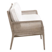 Essentials For Living Leone 84” Settee ~ LiveSmart Peyton-Pearl With Natural Gray Oak
